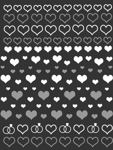 Nagelsticker - Aufkleber selbstklebend - Nail Sticker - Weiss Silber Herzen Love